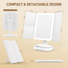 FRANO Miroir Lumière 3X: précision des sourcils et contours nets