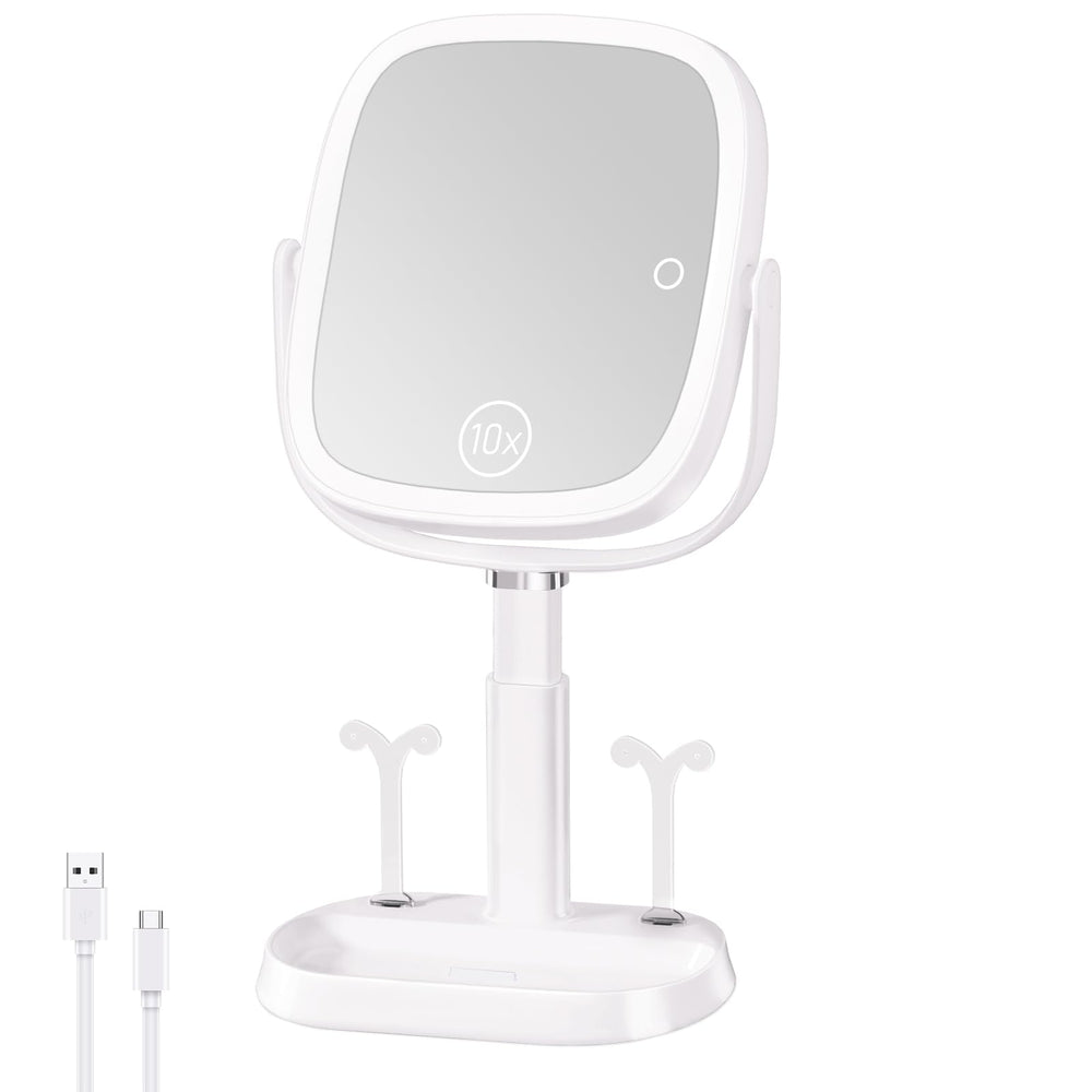 FRANO Vanity Miroir avec lumière rectangulaire pour un maquillage précis.