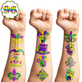 Frawharmone Fat Tuesday tatouages, masques et couronnes festifs pour enfants