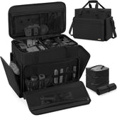 FreeAMG valise maquillage extra large avec 4 pochettes amovibles ideale pour voyage et organisation