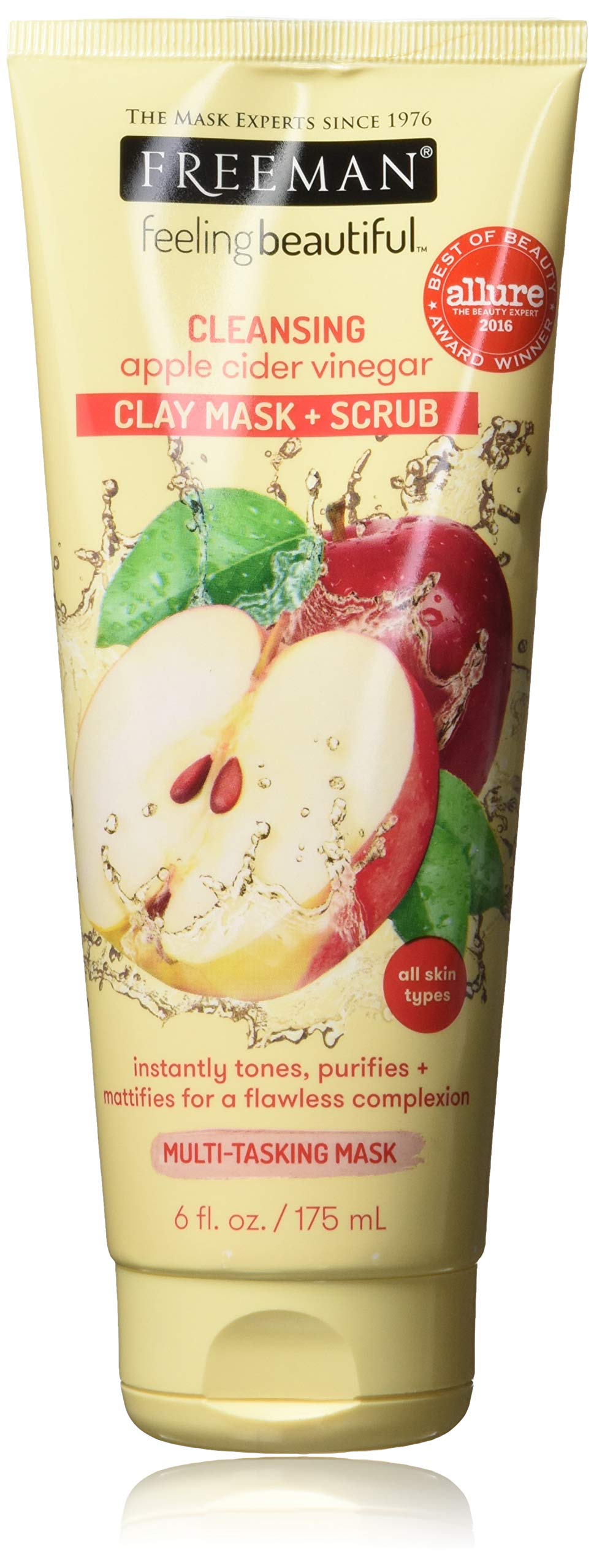 Masque Freeman argile vinaigre cidre purifiant les pores et mattifiant la peau.
