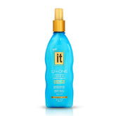 Freeze It leave-in spray with keratin and borage oil for smoother hair.