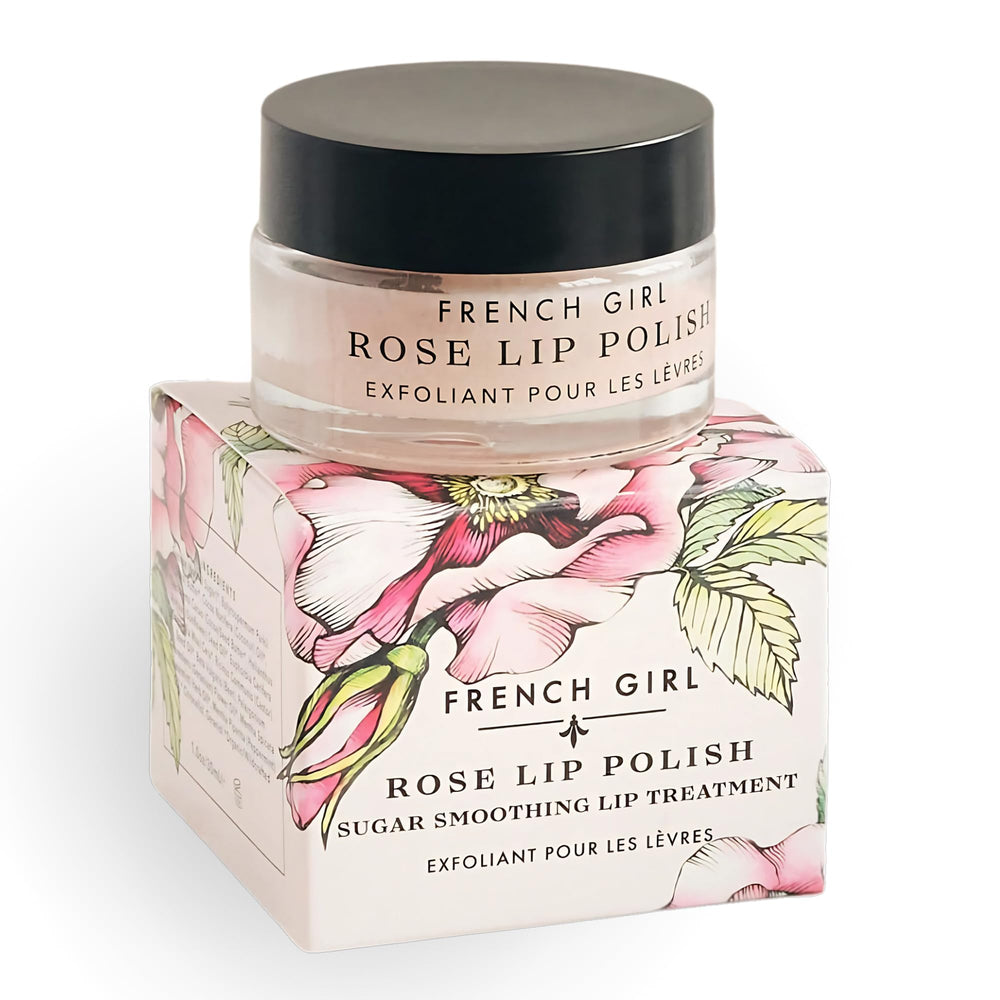 French Girl Organics gommage lèvres rose, gommage-sucre-rose — exfolie en douceur et hydrate.
