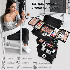 FRENESSA coffret maquillage 3 en 1, organisation modulable selon les prestations.