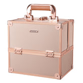 Coffret FRENESSA maquillage, exterieur rose dore, rangement chic en voyage