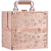 Coffret Frenessa rose doré floral, pratique pour voyager avec vos produits beauté.