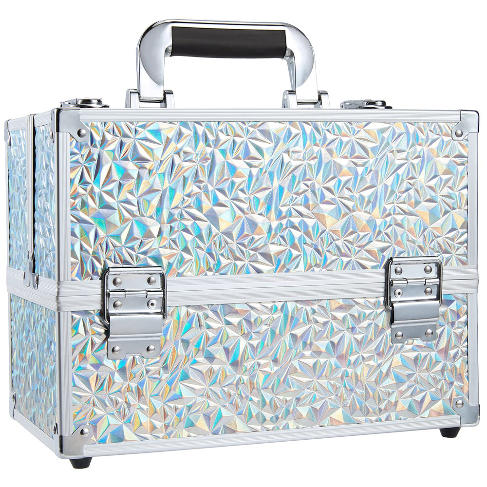 Frenessa coffret maquillage train-case 11,8 pouces, rangement élégant et portable.