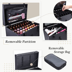 Frenessa étui ongles roulant, emplacements bouteilles vernis bien organisés.