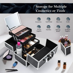 Trousse FRENESSA à 3 plateaux, rangement clair pour palettes longues.