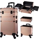 Frenessa valise maquillage roulante pro, transport facile en salon grâce à ses roulettes.