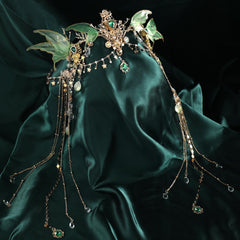 Freshme couronne elfique couture renaissance, pièce maîtresse pour festival médiéval.
