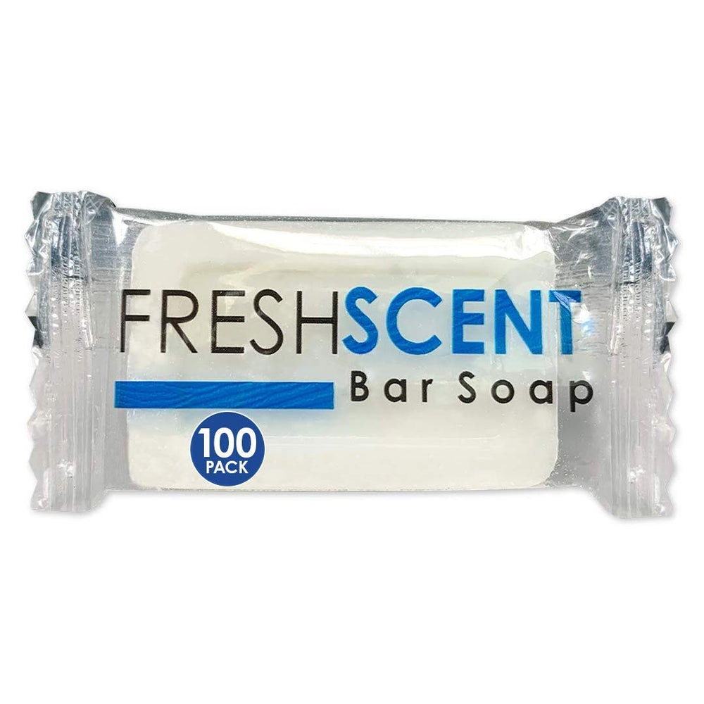 Freshscent Savon en barre 1oz, pack de 100, idéal pour hôtels et kits d’accueil.