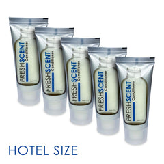 Freshscent conditionneur 1oz en display hôtelier élégant pour chambres.