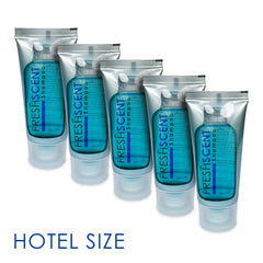 Lot de 100 tubes Freshscent Shampoing, présentation hôtelière efficace.