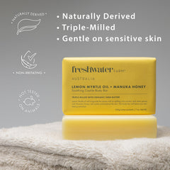 Freshwater Farm Australia barre savon citronnelle et miel, texture riche et hydratante