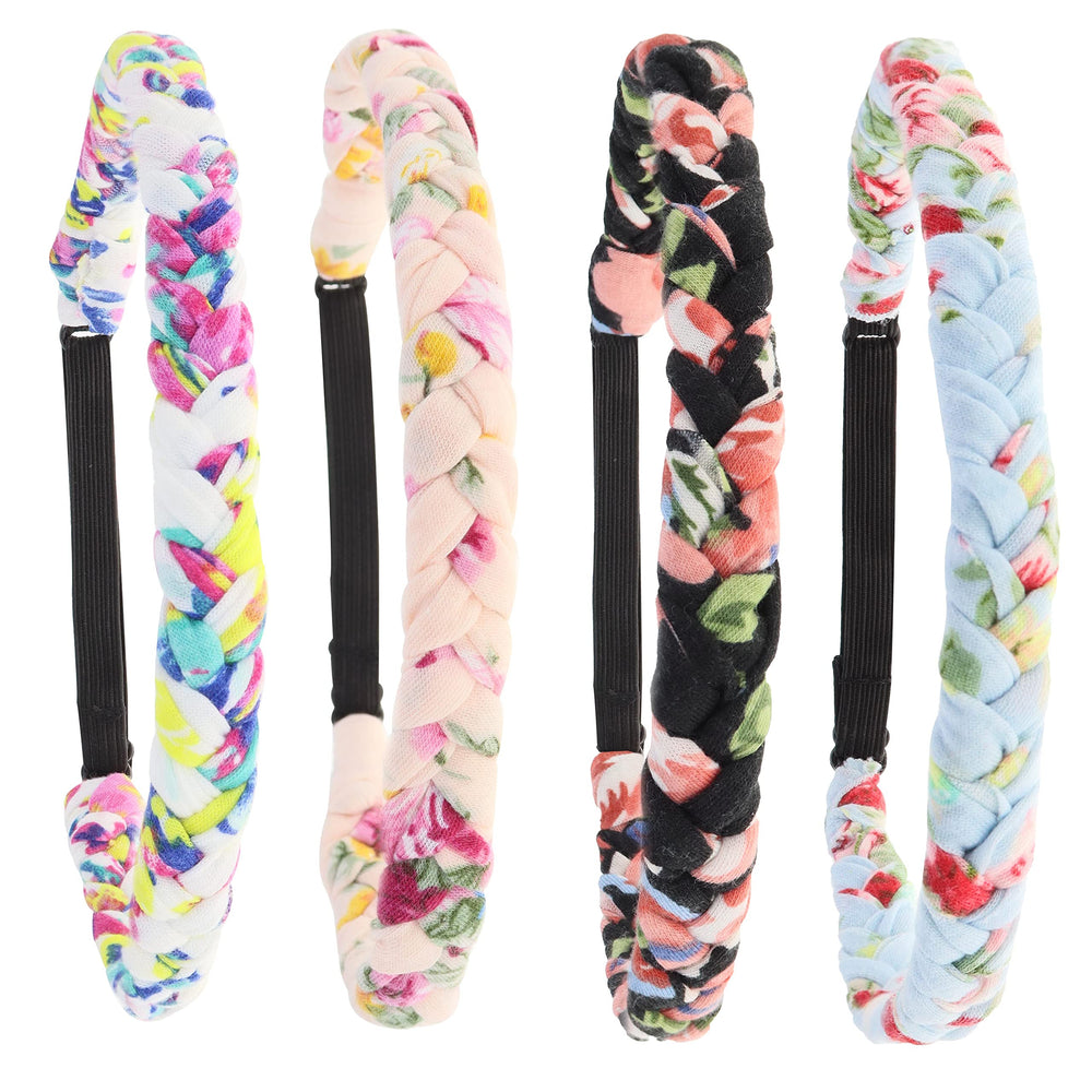 FROG SAC serre-têtes floraux tresse quadruple, confortables et réglables pour toutes les têtes