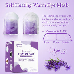 FRSHMORN masque yeux à vapeur lavande avec bande élastique pour ajustement sûr.