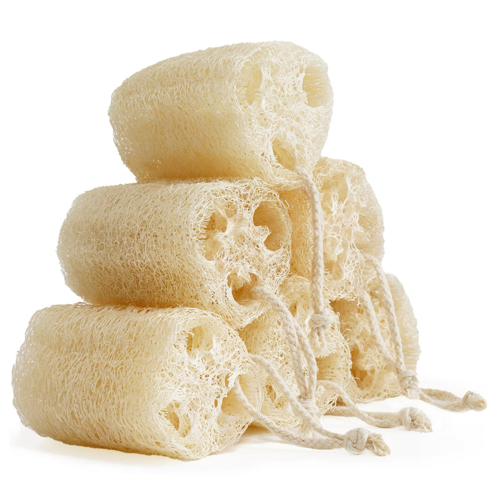 Éponge loofah naturel FRTIM pour exfolier le corps en douceur.