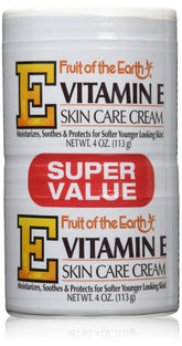Fruit of the Earth Crème vitamine E, pot de 118 ml, hydratation durable.