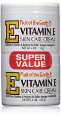 Fruit of the Earth Crème vitamine E, pot de 118 ml, hydratation durable.