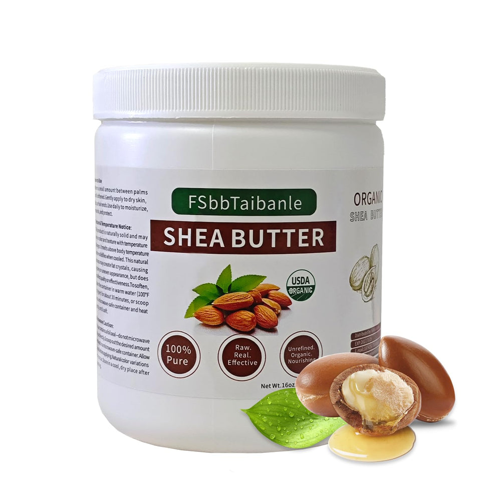 FSbbTaibanle beurre-karite pur 16oz, hydratation naturelle pour peau et cheveux.