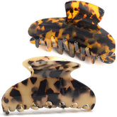 Pinces Fsmiling 2 pièces en tortue écaillée, maintien sûr pour cheveux épais.