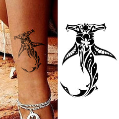 FTVLTAT tatouage temporaire requin sur peau, effet dynamique et résistant à la vie active.