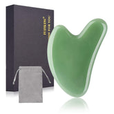 FUANKANG Gua Sha outil-visage-pierre-verte stimule la circulation et apporte une peau lumineuse.