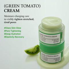 FULLY Crème tomate-verte appliquée, pores resserrés rapidement