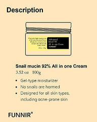 FUNNIR texture gel légère creme mucin escargot pénétration rapide