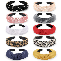 Bandeau Funtopia en perles avec noeud large, élégant pour tenue chic