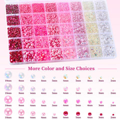 Funtopia perles rose à dos plat 4mm, éclat durable pour ongles