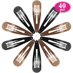Pinces snap grandes 7 cm Funtopia en brun pour cheveux épais.