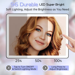 Miroir FUNTOUCH offre trois éclairages pour tester le rendu en lumière différente.