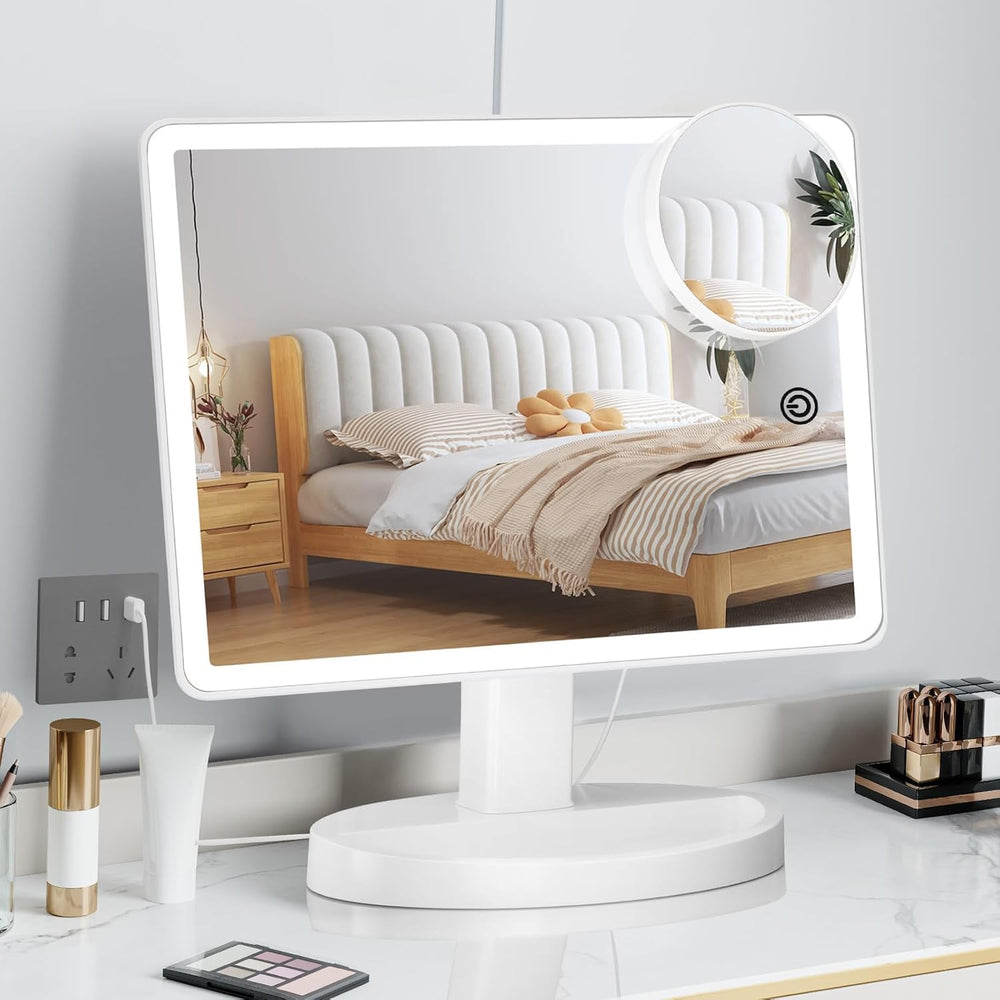 Miroir FUNTOUCH lumineux avec 88 LED pour un éclairage homogène lors du maquillage.