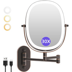 FUNTOUCH miroir mural lumineux, rail design offrant un grand champ de vue