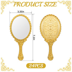 Miroir portable doré FUPMILPHRANX, design élégant, idéal pour sac à main et retouches rapides.