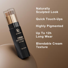 FV contour-stick froid ambre, texture crémeuse glissant pour un dégradé subtil.