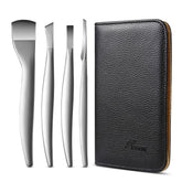 FVION kit pédicure 4 pièces — lame incurvée large pour contours des ongles
