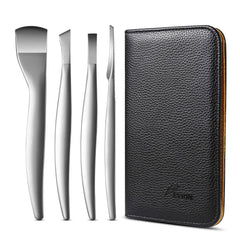 FVION kit pédicure 4 pièces — lame incurvée large pour contours des ongles