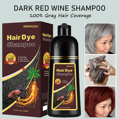 Application du shampooing Fvquhvo sur cheveux gris.
