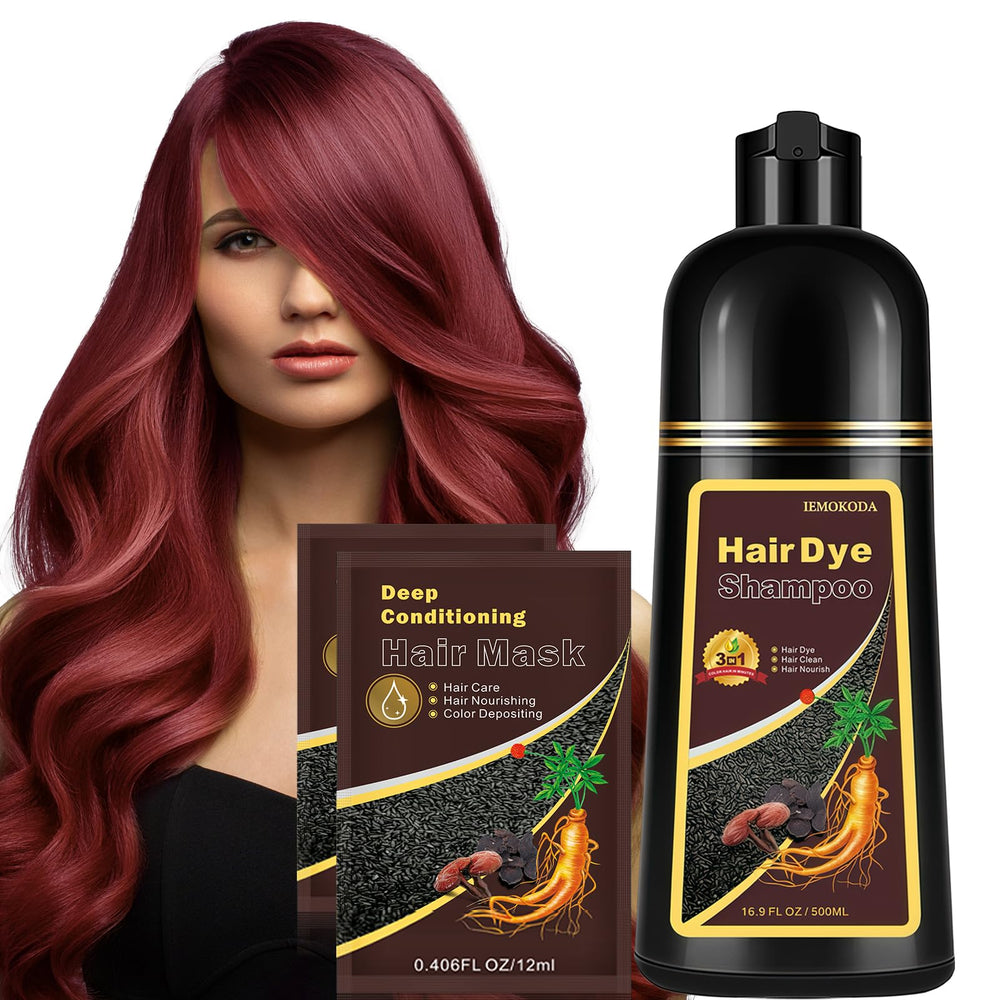 Shampoing colorant rouge fvquhvo, bouteille 500 ml, entretien durable de la couleur.