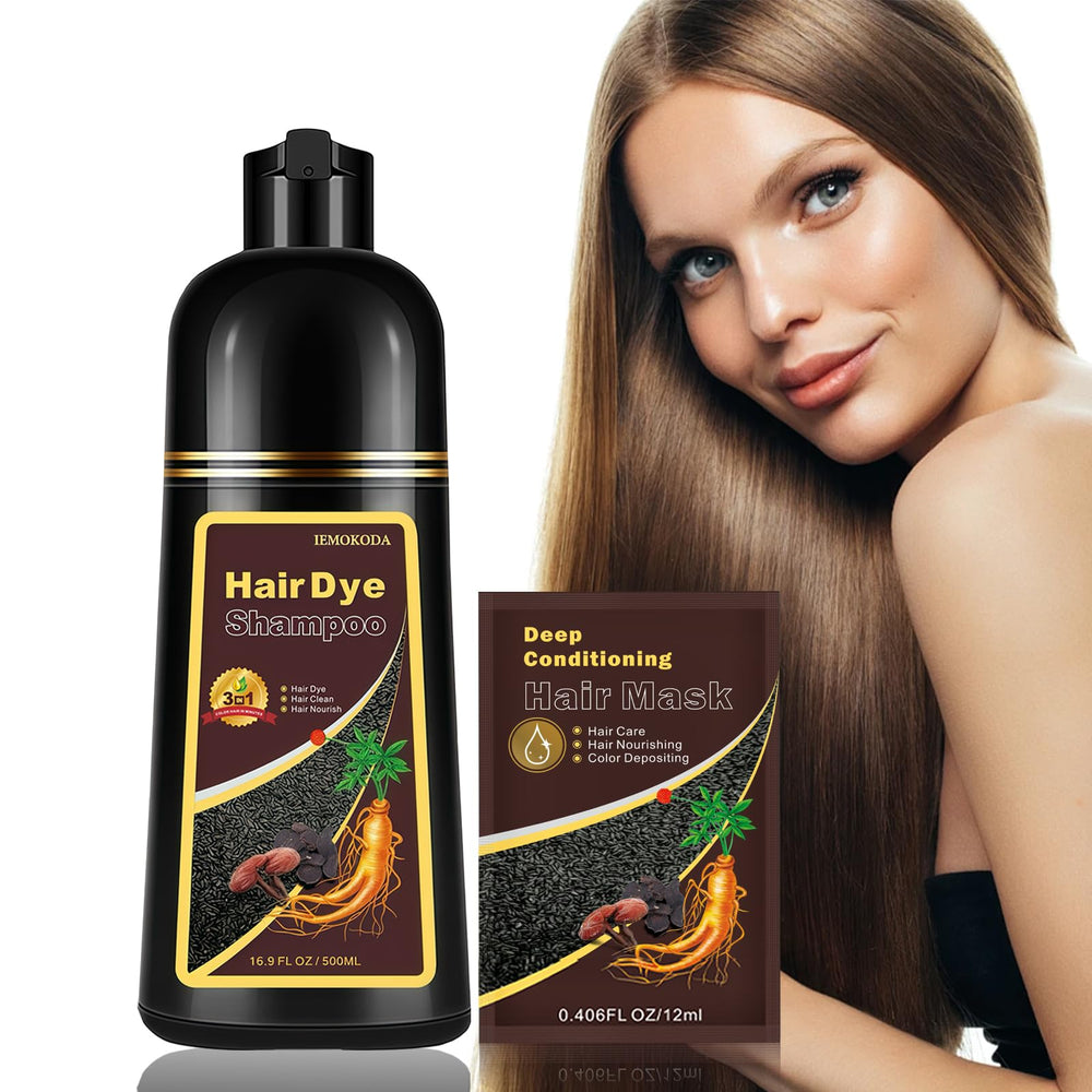 Shampoing colorant à base de plantes Fvquhvo brun clair, application rapide et naturelle