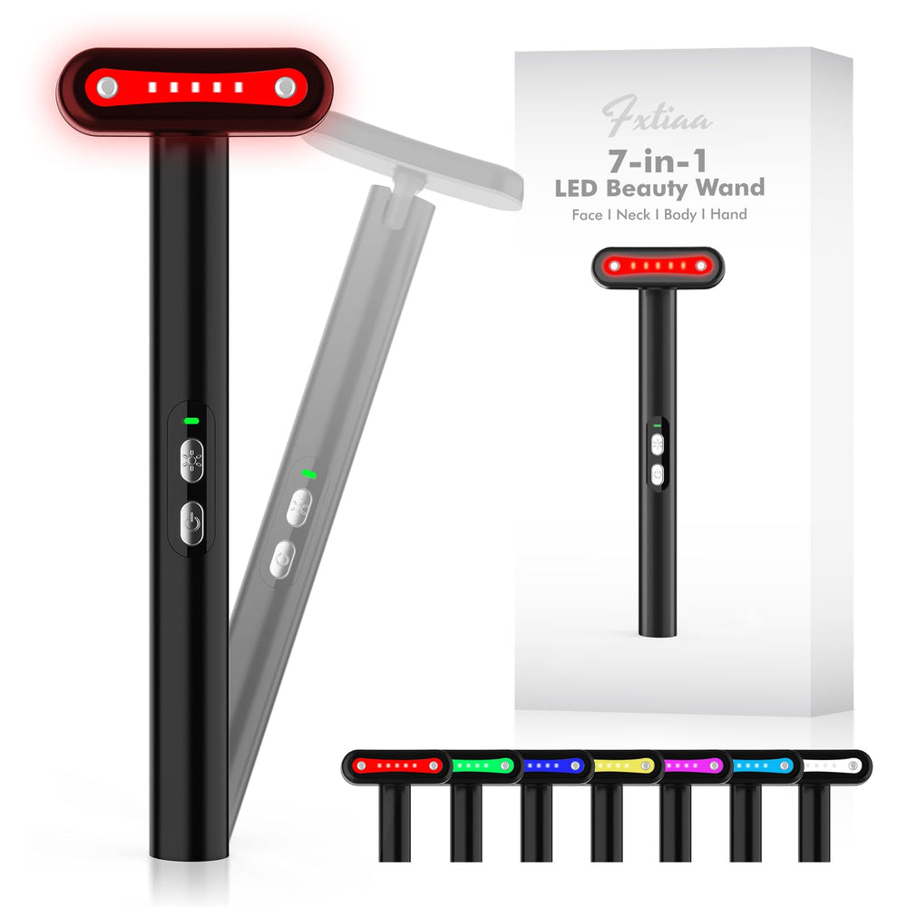 Fxtiaa LED-Thérapie: bâton visage 7 couleurs, routine soin complète.