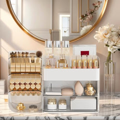 FYABREEK 4 emplacements dédiés pour soins et maquillage organisés.