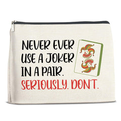 FYDHQSS sac maquillage Mahjong Joker — avant avec fermeture pratique pour le quotidien