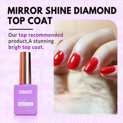FZANEST Gel Diamant – ongles brillants avec surface lisse et réfléchissante.