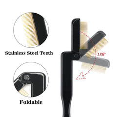 G2PLUS peigne cils metallique pliant, protection des dents rangée