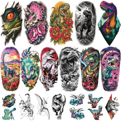 Gabizafia 77PCS tatouages dinosaures ensemble – polyvalent pour fêtes et déguisements