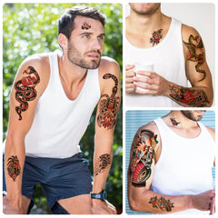 Gabizafia tatouages temporaires classiques, motif crane, style audacieux pour fête